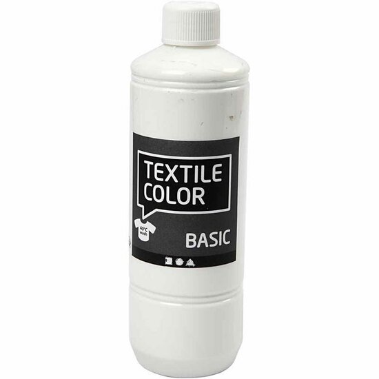 Textielverf Wit - Witte Kledingverf - Stofverf - Textiel Kleurstof - Stoffenverf - Verf Voor Kleding - Textiel Verven - Kleurstof Voor Stof - DIY Kleding Verven - 500 ml