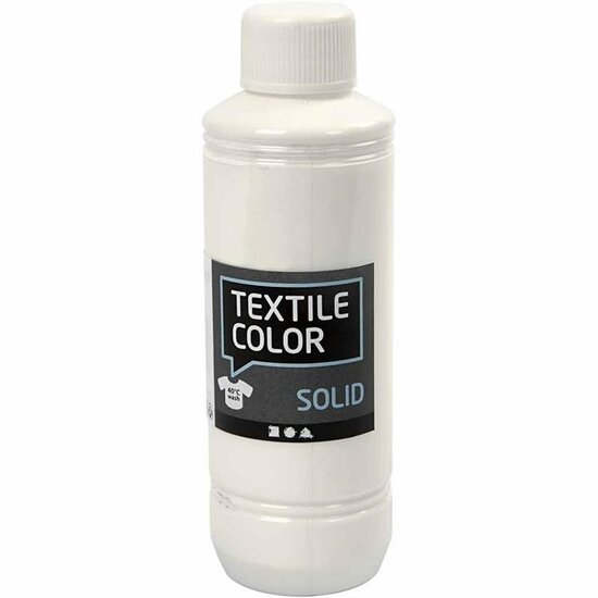 Textielverf Wit – Witte Kledingverf – Stofverf – Textiel Kleurstof – Stoffenverf – Verf Voor Kleding – Textiel Verven – Kleurstof Voor Stof – DIY Kleding Verven – Dekkend – 250 ml – 1 stuk