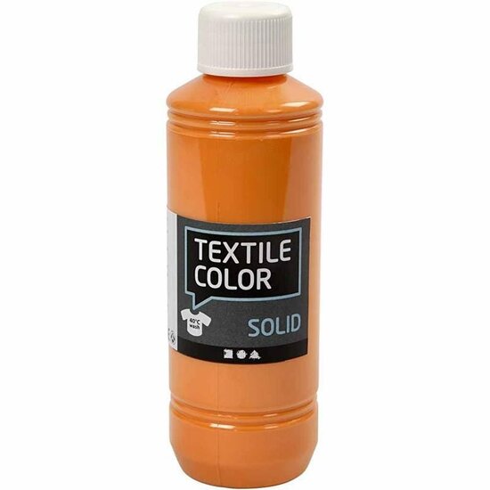 Textielverf Oranje – Kledingverf – Stofverf – Textiel Kleurstof – Stoffenverf – Verf Voor Kleding – Textiel Verven – DIY Kleding Verven – Dekkend – 250 ml – 1 Stuk