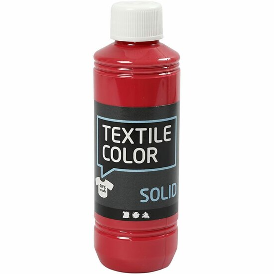 Textielverf Rood – Kledingverf – Stofverf – Textiel Kleurstof – Stoffenverf – Verf Voor Kleding – Textiel Verven – DIY Kleding Verven – Dekkend – 250 ml – 1 Stuk