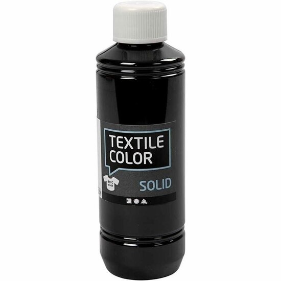 Textielverf Zwart – Kledingverf – Stofverf – Textiel Kleurstof – Stoffenverf – Verf Voor Kleding – Textiel Verven – DIY Kleding Verven – Dekkend – 250 ml – 1 Stuk