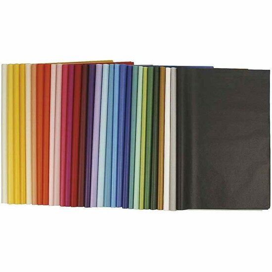 Tissuepapier Diverse Kleuren - Zijdepapier - Crepepapier - Vloeipapier - Inpakken - Decoreren - Knutselen - 50x70 cm - 14 gram - 300 vellen