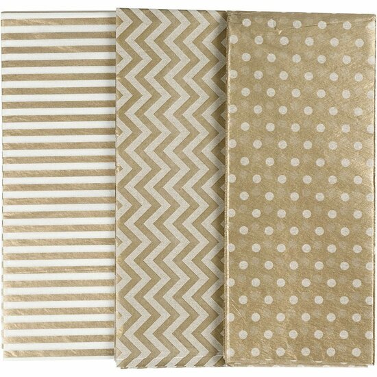 Tissuepapier Goudkleurig - Zijdepapier - Crepepapier - Vloeipapier - Inpakken - Decoreren - Knutselen - 50x70 cm - 14 gram - 6 vellen
