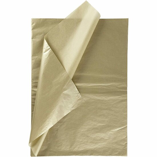 Tissuepapier Goud - Zijdepapier - Crepepapier - Vloeipapier - Inpakken - Decoreren - Knutselen - 50x70 cm - 14 gram - 6 vellen