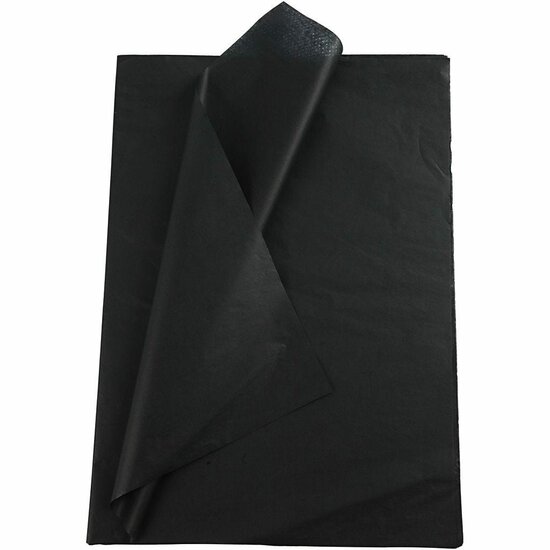Tissuepapier Zwart - Zijdepapier - Crepepapier - Vloeipapier - Inpakken - Decoreren - Knutselen - 50x70 cm - 14 gram - 10 vellen