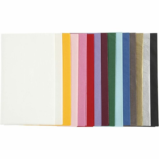 Tissuepapier Diverse Kleuren - Zijdepapier - Crepepapier - Vloeipapier - Inpakken - Decoreren - Knutselen - 50x70 cm - 17 gram - 30 vellen