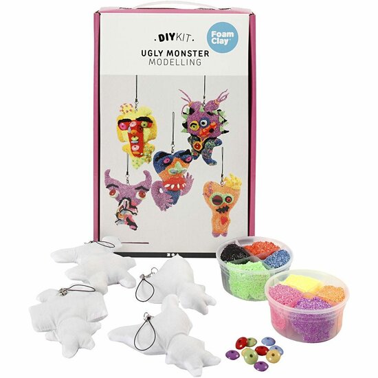 Klei Set Kinderen - Foam Clay Set - Knutselpakket Klei - Boetseerklei Set - Zachte Zelfhardende Klei - Ugly Monster Maken
