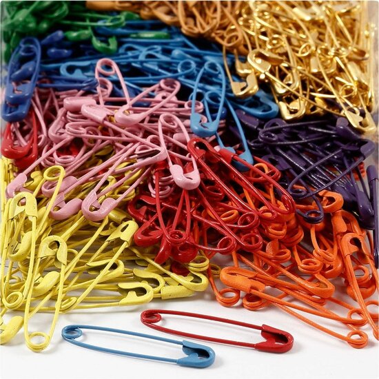 Veiligheidsspelden - DIY En Naaibenodigdheden - Formaat 34 mm - Dikte 0,8-1 mm - Verpakt Per 10x100 Stuks - Hobbybenodigdheden Handwerkaccessoires - Metaal Spelden