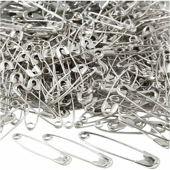 Veiligheidsspelden Zilver Groot - Lange Veiligheidsspelden - DIY Naaigereedschap - Zilveren Spelden - Diverse Lengtes 28+31+36 mm - Dikte 0,7-0,8 mm - Set van 600 Stuks