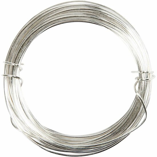 Verzilverd Draad - DIY Metaaldraad - Verzilverd Hobbydraad - Sieradendraad - Dikte 0,8 mm - Lengte 6 Meter - Geschikt Voor Sieraden Maken En Creatieve Knutselprojecten - 1 Rol