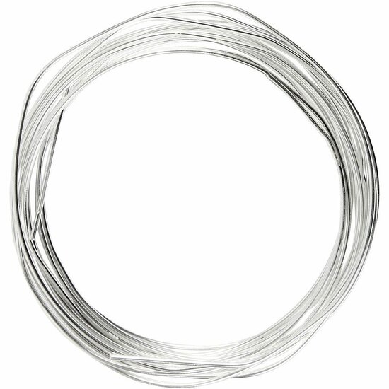 Verzilverd Draad - Hoogwaardig DIY Metaaldraad - Perfect Voor Sieraden Maken & Creatieve Projecten - Stevig & Buigzaam - Hoge Kwaliteit - Dikte 1,2 mm - Lengte 3 m - 1 Rol