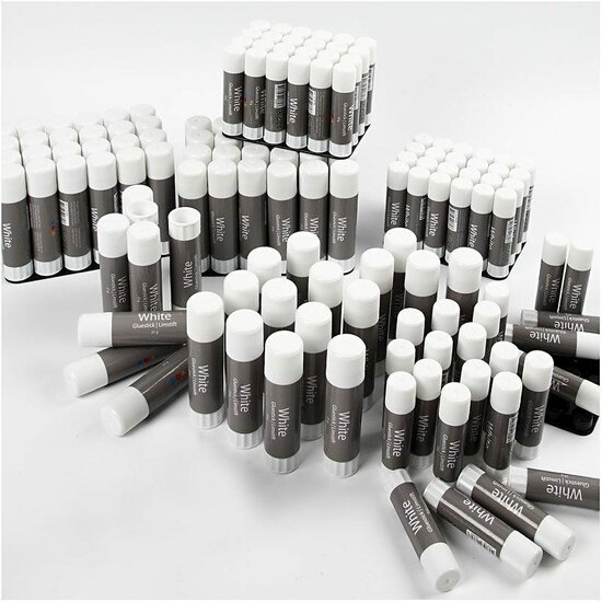 Witte Lijmstiften - 144 Stuks - Ideaal voor Knutsel- en Hobbyprojecten