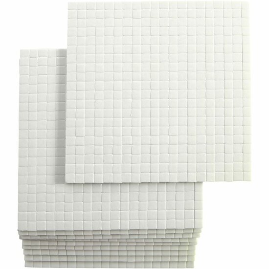 Dubbelzijdige Foam Pads - 3D Foam Pads - Klevende Foam Pads - Foam Pads Voor Kaarten - 3D Effect Foam Pads - Dubbelzijdige Lijmpads - Foam Pads 5x5 mm - Dikte 3 mm