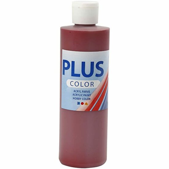 Acrylverf - Rode Verf - Acrylaatverf - Acrylic paint - Hobbyverf - Knutselen en Verven - Sneldrogende Verf - Waterbasis Verf - Hoogwaardige Decoratie Verf - Antiek Rood - Plus Color Verf - 250ml