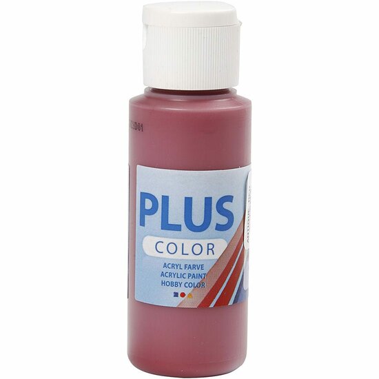 Acrylverf - Rode Verf - Acrylaatverf - Acrylic paint - Hobbyverf - Sneldrogende Verf - Dekkende Verf - Waterbasis Verf - Hoogwaardige Decoratie Verf - Antiek Rood - Plus Color Verf - 60ml