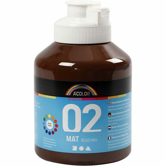 Acrylverf - Bruine Sneldrogende Hobbyverf - DIY Knutselverf Voor Creatieve Projecten & Schilderijen - Hoogwaardige Kwaliteit Voor Kunst & Ambacht - Acrylverf Voor Diverse Oppervlakken - Inhoud 500 ml