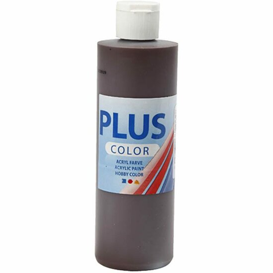 Acrylverf - Chocoladebruine Verf - Acrylaatverf - Acrylpaint - Hobbyverf - Sneldrogende Verf - Dekkende Verf - Waterbasis Verf - Hoogwaardige Decoratie Verf - Chocolate - Plus Color Verf - 250ml