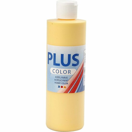 Acrylverf - Gele Verf - Acrylaatverf - Acrylpaint - Hobbyverf - Sneldrogende Verf - Dekkende Verf - Waterbasis Verf - Hoogwaardige Decoratie Verf - Crocus Yellow - Plus Color Verf - 250ml