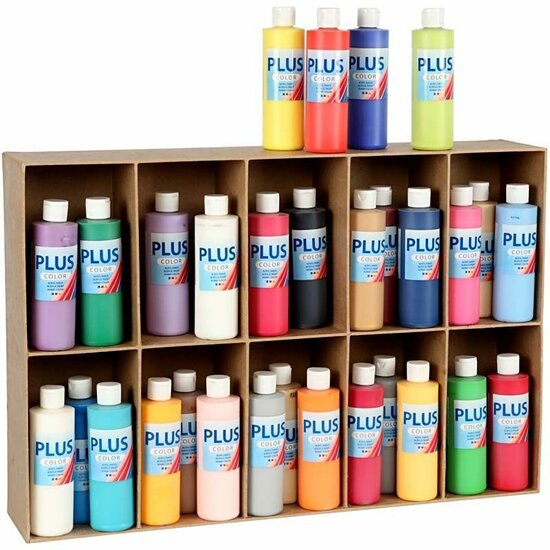 Acrylverf - Diverse Kleuren Verf - Acrylaatverf - Acrylic paint - Hobbyverf - Knutselen en Verven - Sneldrogende Verf - Waterbasis Verf - Hoogwaardige Decoratie Verf - Plus Color Verf - 30x250ml