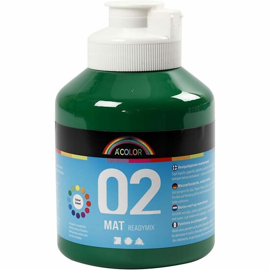 Acrylverf - Donkergroene Verf - Acrylaatverf - Acrylic paint - Hobbyverf - Knutselen en Verven - Sneldrogend- 500 ml