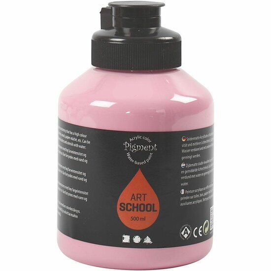 Acrylverf - Roze Verf - Acrylverf Dusty Rose - Acrylaatverf - Acrylic paint - Semi-Glanzende Hobbyverf - Knutselen en Verven - Sneldrogende Verf - 500 ml