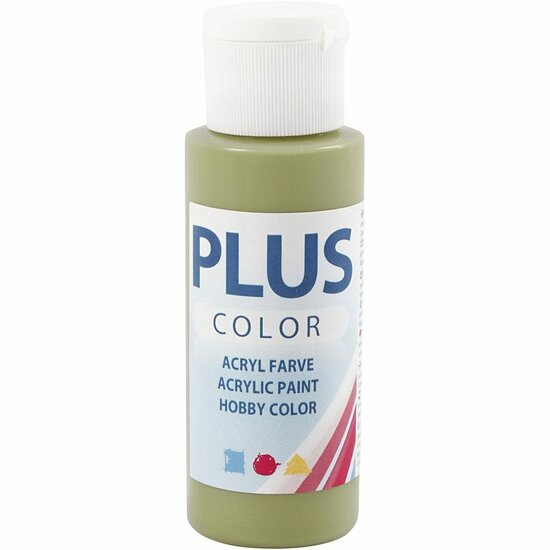 Acrylverf - Groene Verf - Acrylaatverf - Acrylic paint - Hobbyverf - Sneldrogende Verf - Dekkende Verf - Waterbasis Verf - Hoogwaardige Decoratie Verf - Eucalyptus Groen - Plus Color Verf - 60ml