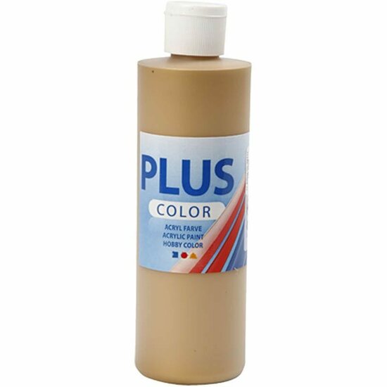 Acrylverf - Gouden Verf - Acrylaatverf - Acrylic paint - Hobbyverf - Sneldrogende Verf - Dekkende Verf - Waterbasis Verf - Hoogwaardige Decoratie Verf - Plus Color Verf - 250ml