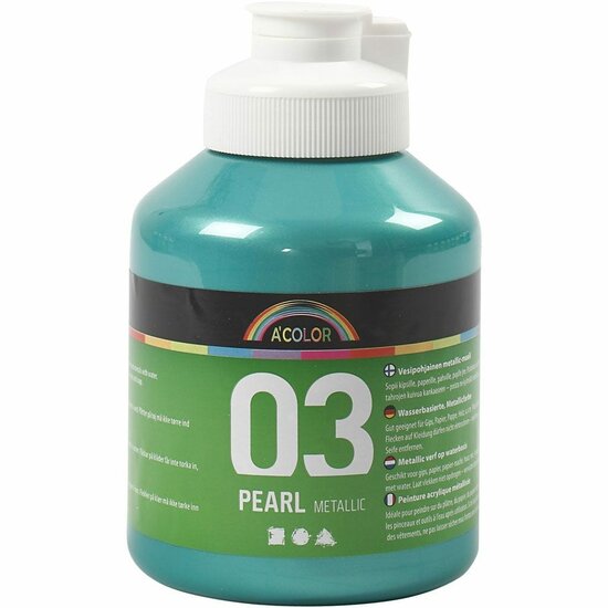 Acrylverf - Metallic Groene Verf - Acrylaatverf - Acrylic paint - Hobbyverf - Sneldrogend - Hoogwaardige Pigmenten - Voor DIY & Schilderprojecten - 500 ml