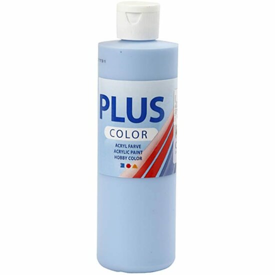 Acrylverf - Blauwe Verf - Acrylaatverf - Acrylic paint - Hobbyverf - Sneldrogende Verf - Dekkende Verf - Waterbasis Verf - Hoogwaardige Decoratie Verf - Hemelsblauw - Plus Color Verf - 250ml
