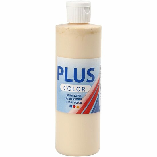 Acrylverf - Beige Verf - Acrylaatverf - Acrylpaint - Hobbyverf - Sneldrogende Verf - Dekkende Verf - Waterbasis Verf - Hoogwaardige Decoratie Verf - Licht Beige - Plus Color Verf - 250ml