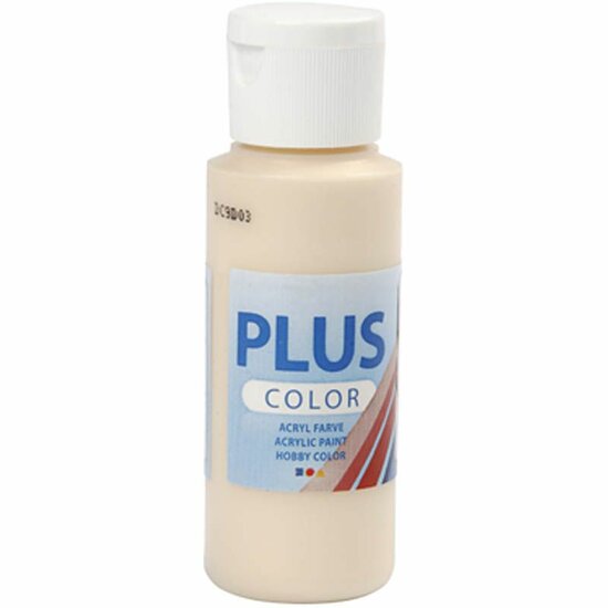Acrylverf - Beige Verf - Acrylaatverf - Acrylic paint - Hobbyverf - Sneldrogende Verf - Dekkende Verf - Waterbasis Verf - Hoogwaardige Decoratie Verf - Licht Beige - Plus Color Verf - 60ml