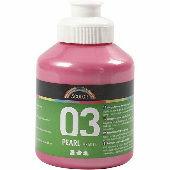 Metallic Verf - Acrylverf Metallic Lichtroze - Metaalverf - Lichtroze Metallic Hobbyverf - Glansverf - Shimmerverf - 500ml