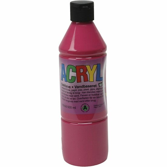 Acrylverf - Primaire Rode Verf - Acrylaatverf - Acrylic paint - Hobbyverf - Sneldrogend - Intens Rood Pigment - Voor Canvas, Hout, Papier & Acrylverf sets - 500 ml