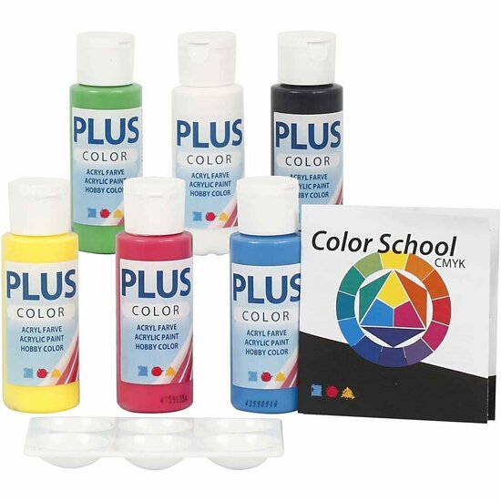 Acrylverf - Diverse Kleuren Verf - Acrylaatverf - Acrylic paint - Hobbyverf - Sneldrogende Verf - Dekkende Verf - Waterbasis Verf - Hoogwaardige Decoratie Verf - Primaire Kleuren - 6x60ml