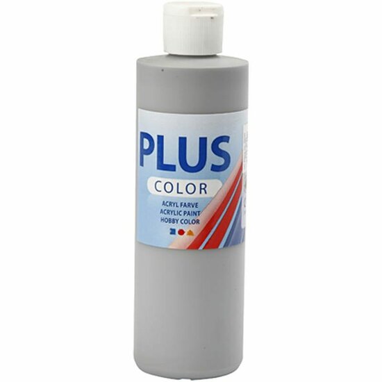 Acrylverf - Grijze Verf - Acrylaatverf - Acrylic paint - Hobbyverf - Sneldrogende Verf - Dekkende Verf - Waterbasis Verf - Hoogwaardige Decoratie Verf - Rain Grey - Plus Color Verf - 250ml