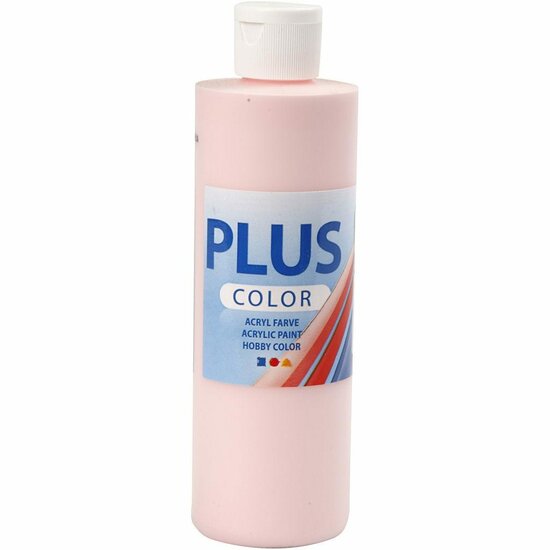 Acrylverf - Roze Verf - Acrylaatverf - Acrylic paint - Hobbyverf - Knutselen en Verven - Sneldrogende Verf - Waterbasis Verf - Hoogwaardige Decoratie Verf - Soft Pink - Plus Color Verf - 250ml