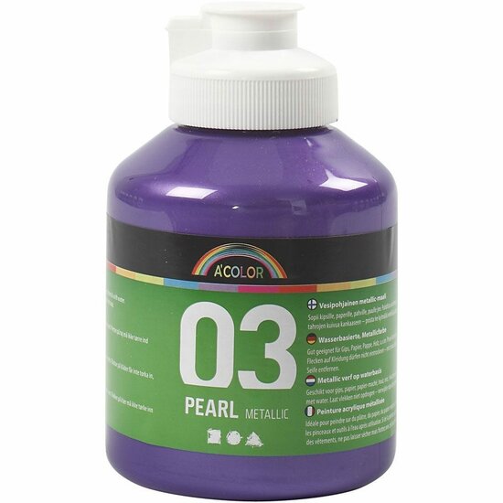 Metallic Verf - Acrylverf Metallic Violet - Metaalverf - Paarse Metallic Hobbyverf - Glansverf - Shimmerverf - Acrylaatverf - 500ml