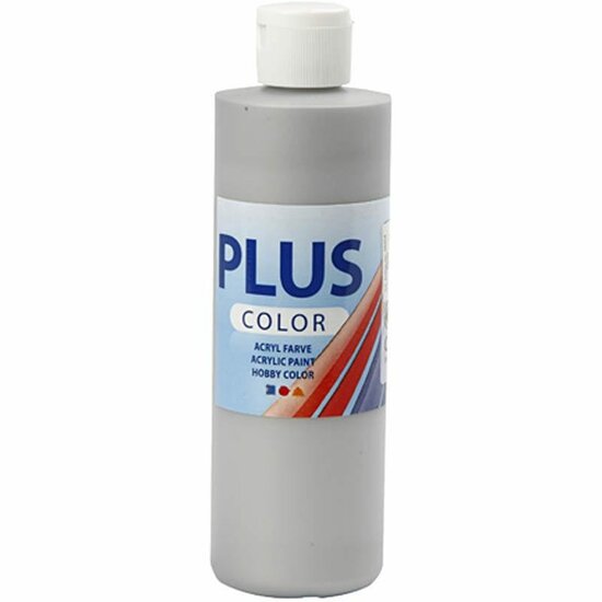 Acrylverf - Zilveren Verf - Acrylaatverf - Acrylic paint - Hobbyverf - Sneldrogende Verf - Dekkende Verf - Waterbasis Verf - Hoogwaardige Decoratie Verf - Plus Color Glossy Finish - 250ml