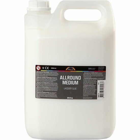 Allround Medium - Lijmlak – Knutsellijm – Lijm Op Waterbasis -Verfmedium – Creatieve Lijm - Transparante Lijm – 5000 ml