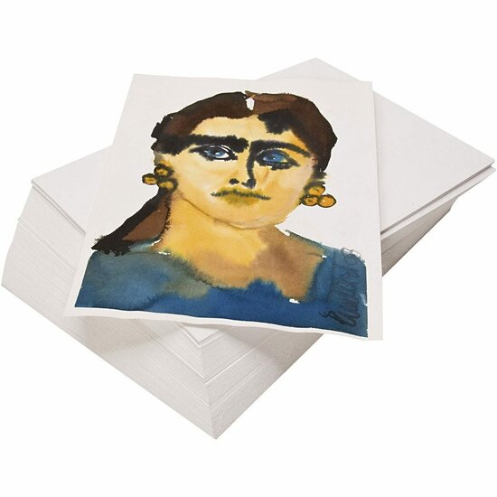 Aquarelpapier - Waterverfpapier - Aquarelblok - Watercolor Paper - Waterverfpapier - Aquarelblok - Watercolor Paper - Wit - Gerecycled - A2 - 180 grams - Creotime - 100 vellen