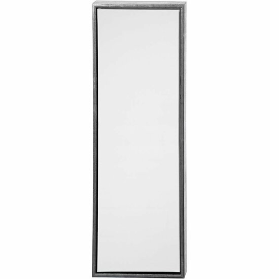 Canvas Gespannen Met Antiek Zilveren Lijst - Rechthoek Schilderdoek - Gespannen Canvas - Canvasdoek - Wit Schildercanvas - Verfdoek - Schilderpaneel - Lang Rechthoekig - D: 3cm - 34 x 94 cm - 1 Stuk