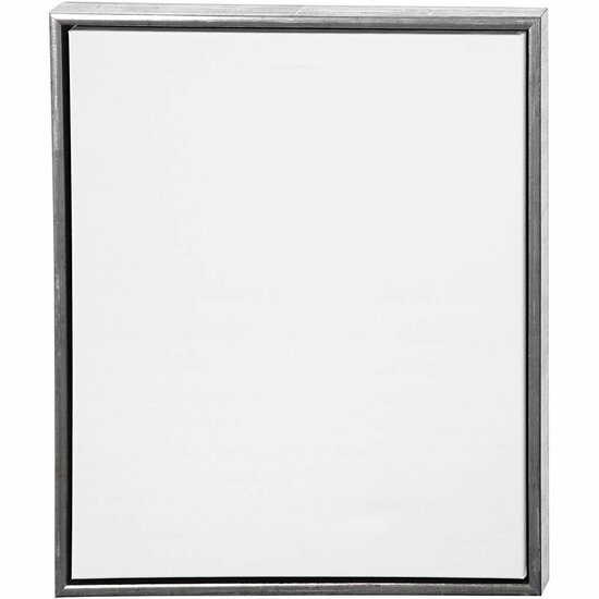 Canvas Gespannen Met Antiek Zilveren Lijst - Rechthoek Schilderdoek - Gespannen Canvas - Canvasdoek - Wit Schildercanvas - Verfdoek - Schilderpaneel - D: 3cm - 54 x 64 cm - 1 Stuk