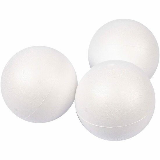 Styropor Balletjes Ð Piepschuim Ballen Ð Witte Styropor Decoratieballen Ð DIY Piepschuim Ballen Ð Knutselballen Voor Decoratie Ð Diameter 10 cm - 25 Stuks