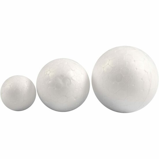 Ballen - Balletjes - Styropor - Piepschuim - Wit - Decoratie - DIY - Dia: 20+30+40mm - 12 stuks