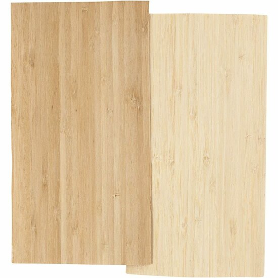 Bamboe Fineer - Hout Fineer - Naturel - Decoratie Fineer - Afm: 12x22cm - Dikte: 0,75mm - 2 x 2 vellen