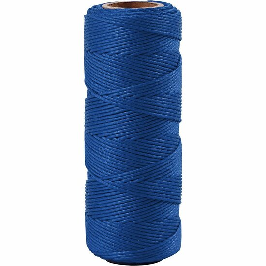 Bamboekoord - Bamboetouw - Blauw - Gedraaid Koord - 100% Bamboe - Milieuvriendelijk - DIY Knutselkoord - Dikte 1 mm - 65 mtr - 1 Rol