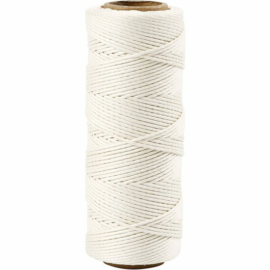Bamboekoord - Bamboetouw - Wit - Gedraaid Koord - 100% Bamboe - Stevig & Flexibel - Geschikt voor Knutselen en DIY Decoratie - Dikte 1 mm - 65 mtr - 1 Rol