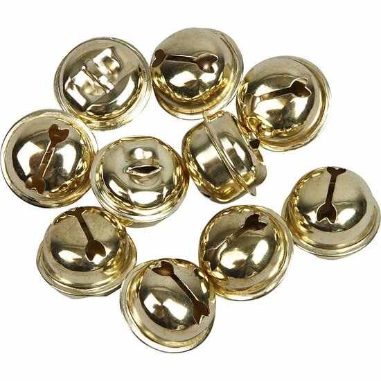 Metalen Belletjes – Gouden Belletjes Voor Decoratie – DIY Gouden Belletjes – Knutselbelletjes Voor Hobby’s – Versieringsbelletjes – Diameter 13+15+17 mm - 12 Stuks