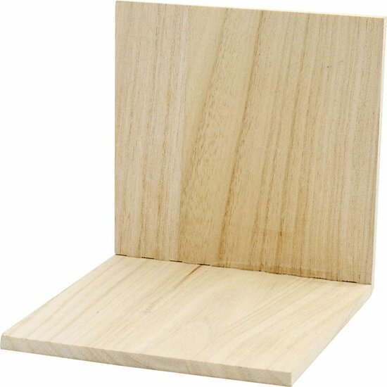 Boekensteun - Houten Boekenhouder - Stabiele Ondersteuning Voor Boeken, Tijdschriften en Mappen - Decoratief Ontwerp - Afmetingen 15x15x15 cm - 1 Stuk