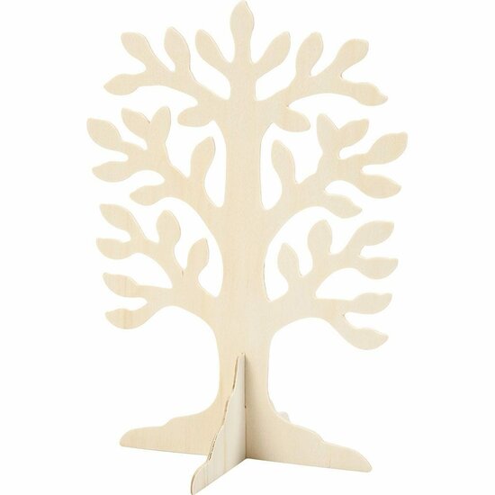 Houten Boom Voor DIY – Triplex Houten Boom – DIY Houten Decoratie – Knutselboom Van Hout – Houten Figuren Voor Decoratie – 30x21,5 cm - 10 Stuks